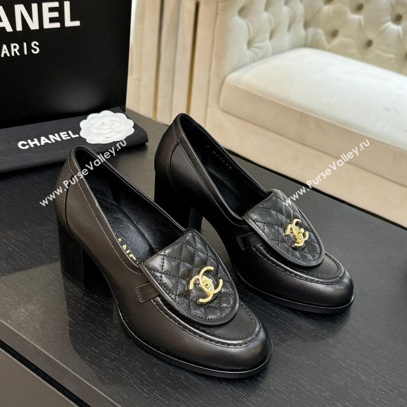 Chanel Lambskin Leather Pumps with CC Foldover Black 2025 G46692 (MD-251031123)