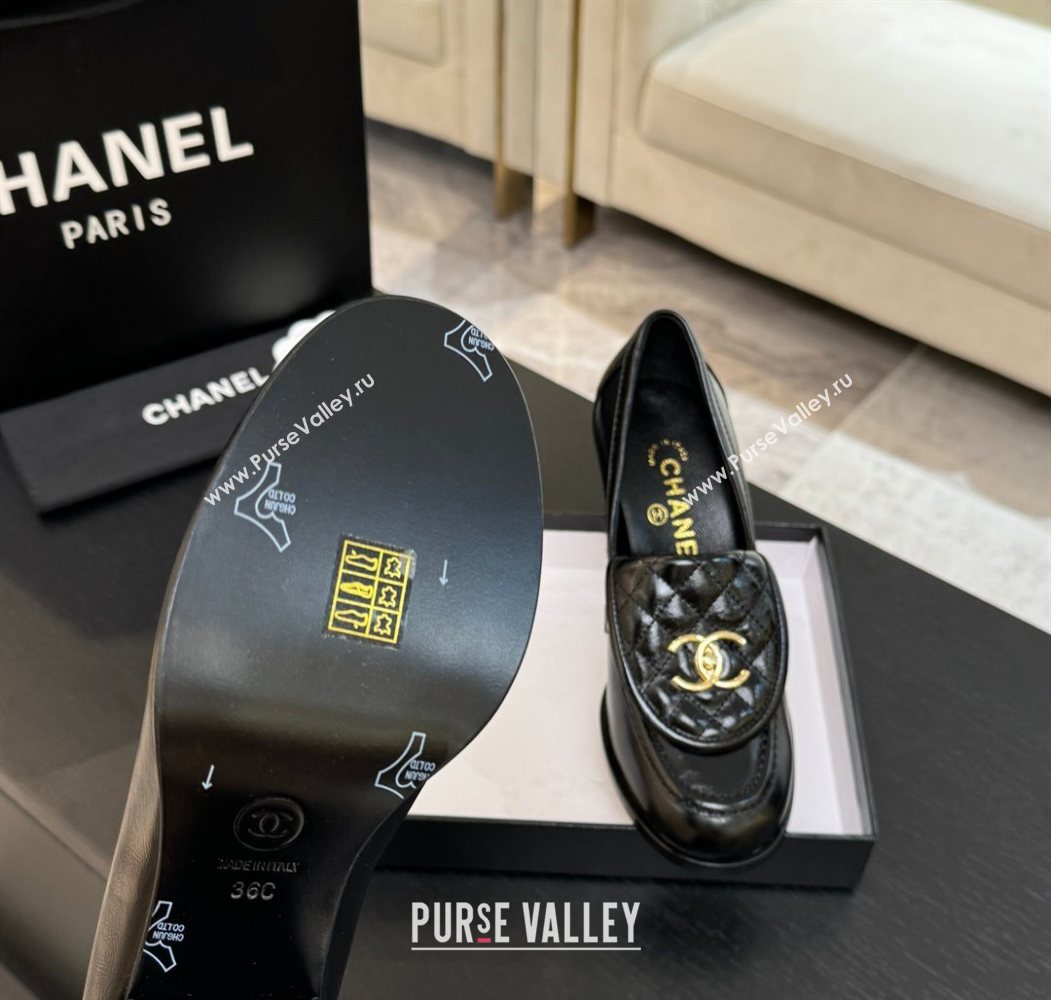 Chanel Shiny Lambskin Pumps with CC Foldover Black 2025 G46692 (MD-251031124)