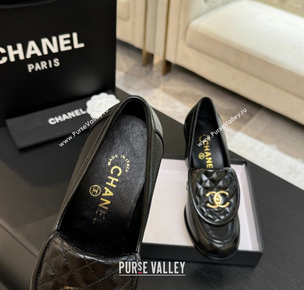 Chanel Shiny Lambskin Pumps with CC Foldover Black 2025 G46692 (MD-251031124)