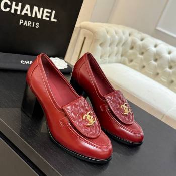 Chanel Shiny Lambskin Pumps with CC Foldover Red 2025 G46692 (MD-251031116)