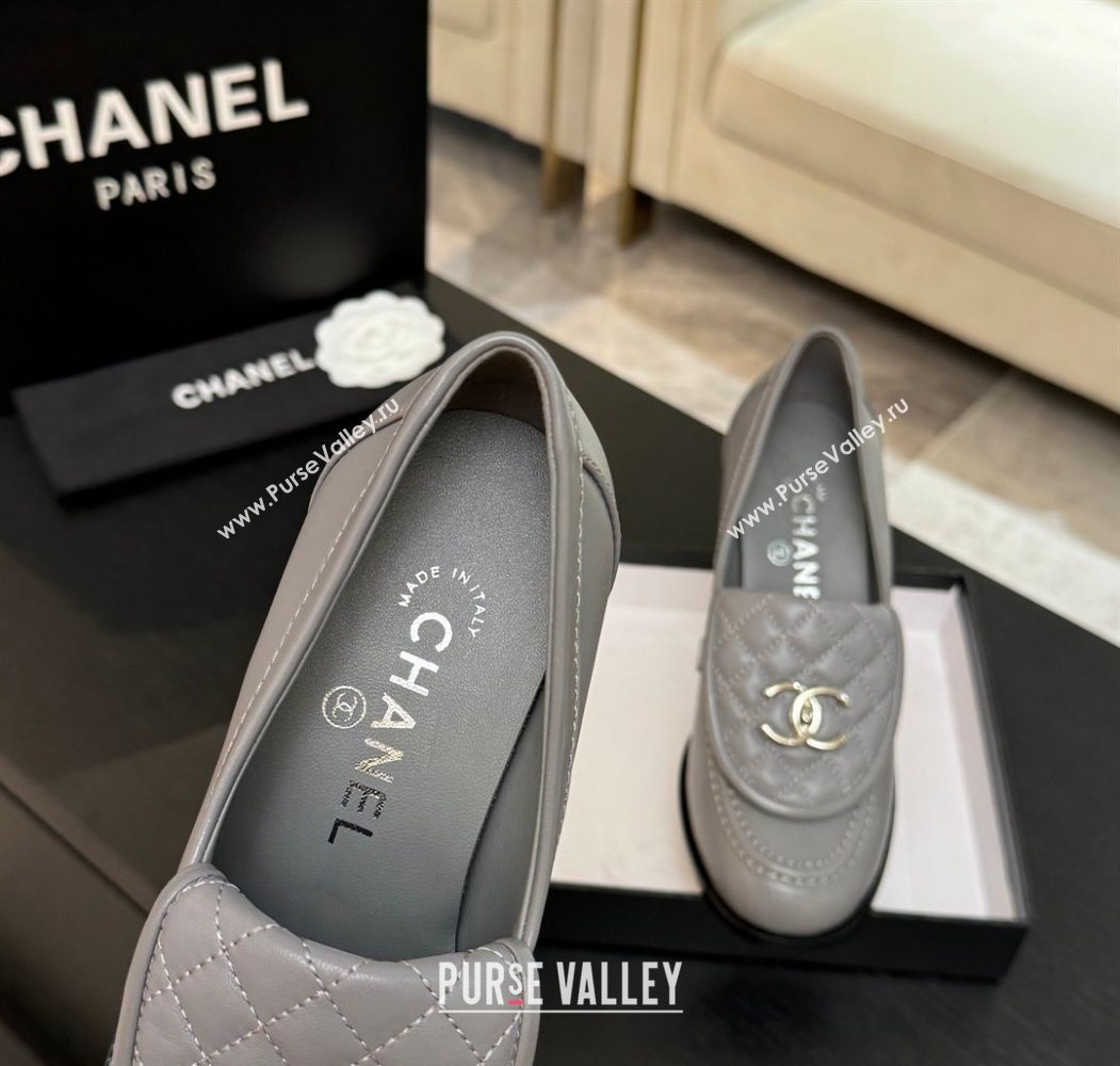Chanel Lambskin Leather Pumps with CC Foldover Light Grey 2025 G46692 (MD-251031118)