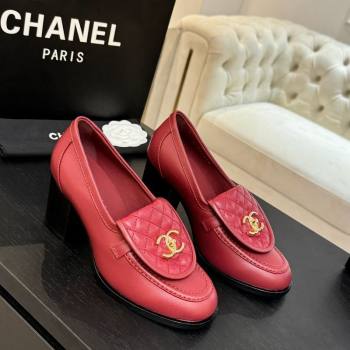 Chanel Lambskin Leather Pumps with CC Foldover Red 2025 G46692 (MD-251031120)