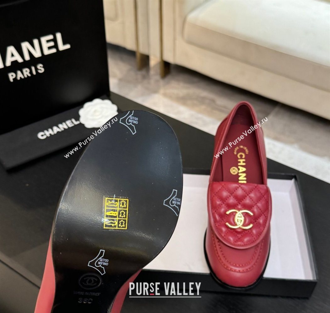 Chanel Lambskin Leather Pumps with CC Foldover Red 2025 G46692 (MD-251031120)