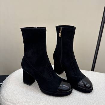 Chanel Suede and Patent Leather Platform Ankle Boots Black 2025 CH110409 (MD-251104049)