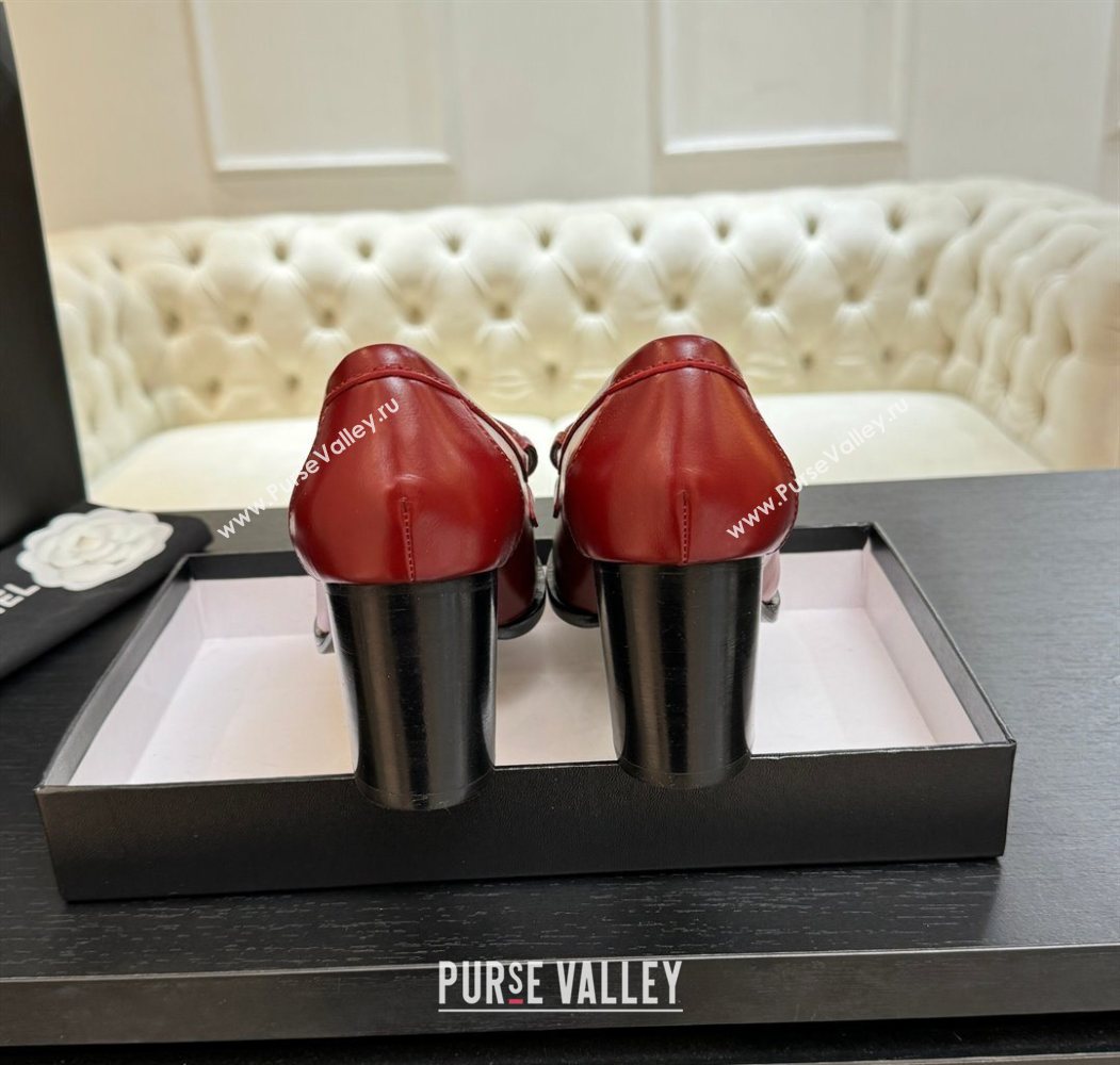 Chanel Shiny Lambskin Pumps with CC Foldover Red 2025 G46692 (MD-251031116)