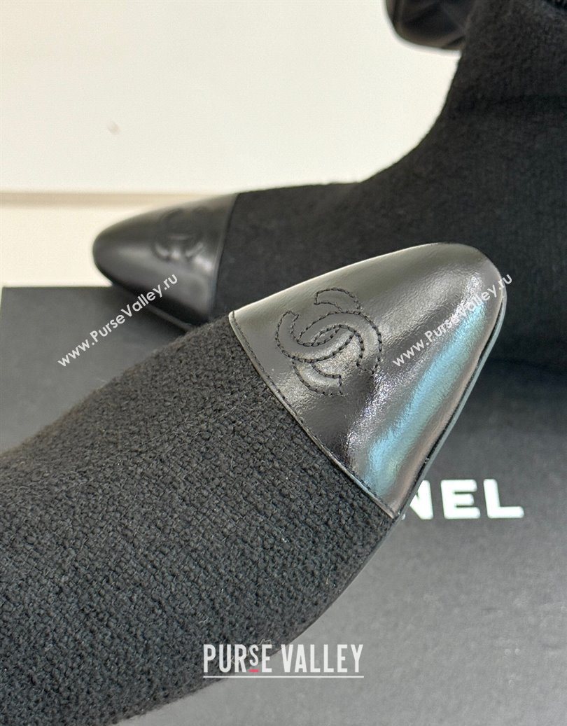 Chanel Tweed Wedge Ankle Boots Black 2025 CH110410 (MD-251104052)