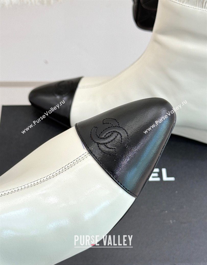 Chanel Shiny Calfskin Leather Wedge Ankle Boots White 2025 CH110410 (MD-251104053)