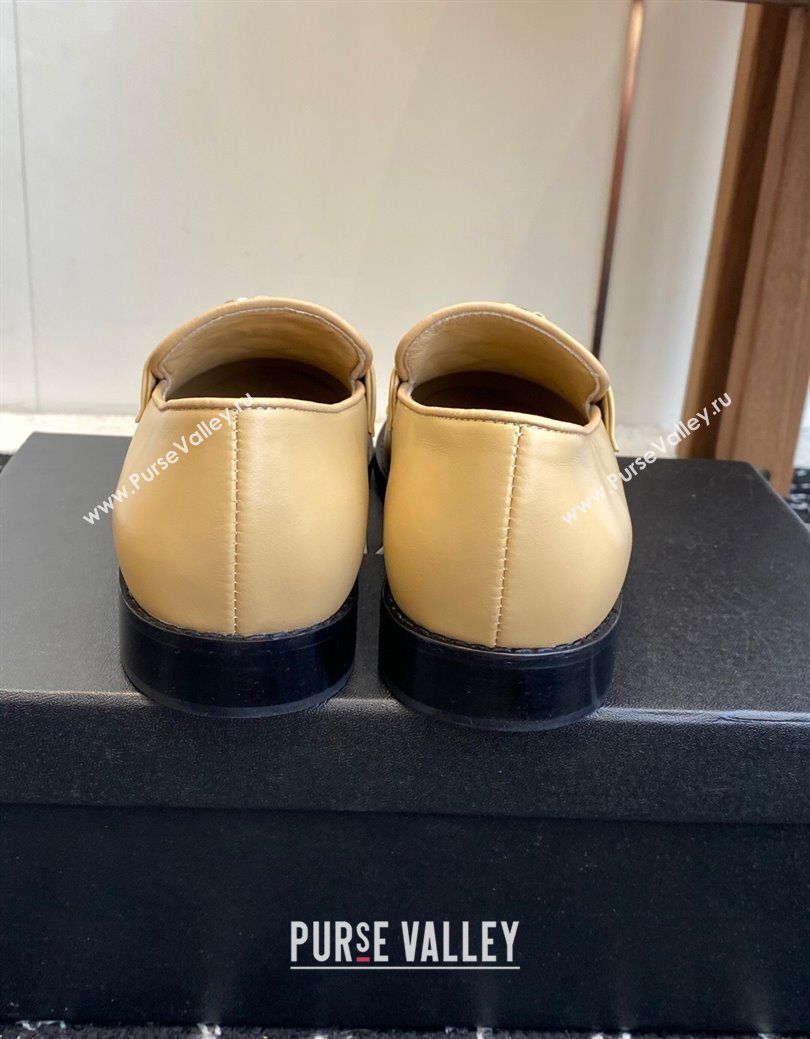 Chanel Calfskin Leather Flat Loafers with CC Circle Beige 2025 CH103105 (KL-251031114)