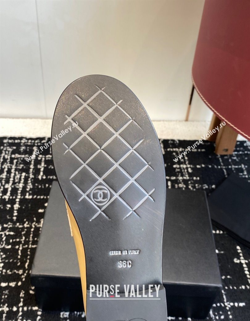 Chanel Calfskin Leather Flat Loafers with CC Circle Beige 2025 CH103105 (KL-251031114)