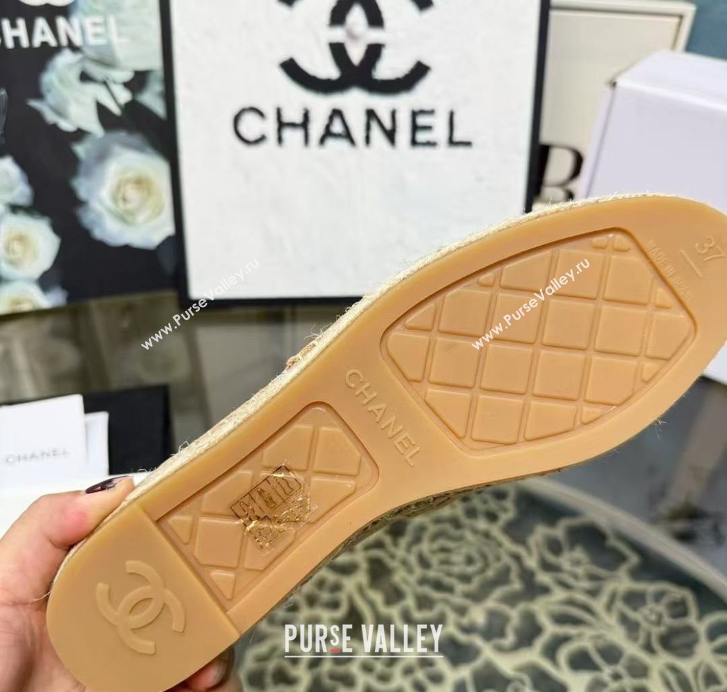Chanel Corduroy  Grosgrain Flat Espadrilles White 2025 G46515 (JDF-251031082)