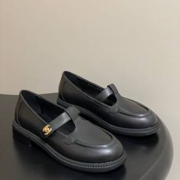 Chanel Calfskin Leather T Loafers Black 2025 G46799 (MD-251031133)