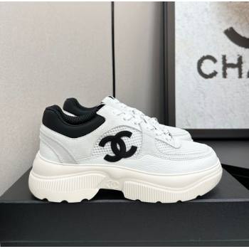 Chanel Calfskin Leather, Suede and Mesh Platform Sneakers White12 2025 CH110102 (MD-251101012)