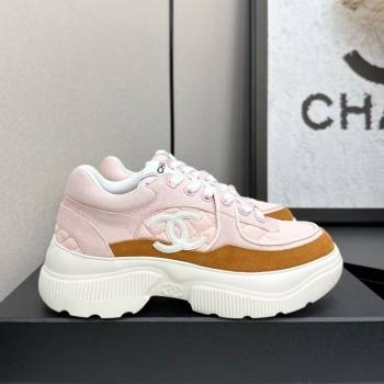 Chanel Suede and Quilted Fabric Platform Sneakers Pink 14 2025 CH110102 (MD-251101014)