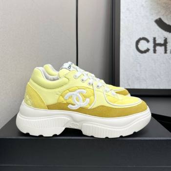 Chanel Suede and Quilted Fabric Platform SneakersYellow 15 2025 CH110102 (MD-251101015)