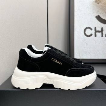 Chanel Suede Platform Sneakers with Signature Black 2025 CH110103 (MD-251101031)