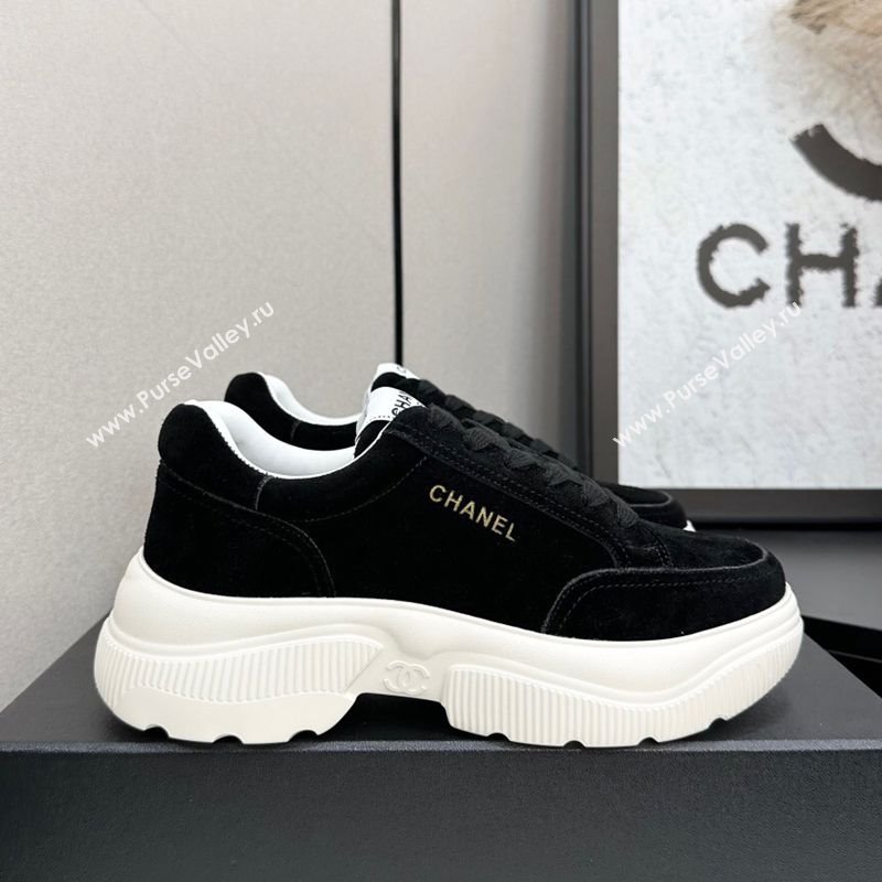 Chanel Suede Platform Sneakers with Signature Black 2025 CH110103 (MD-251101031)