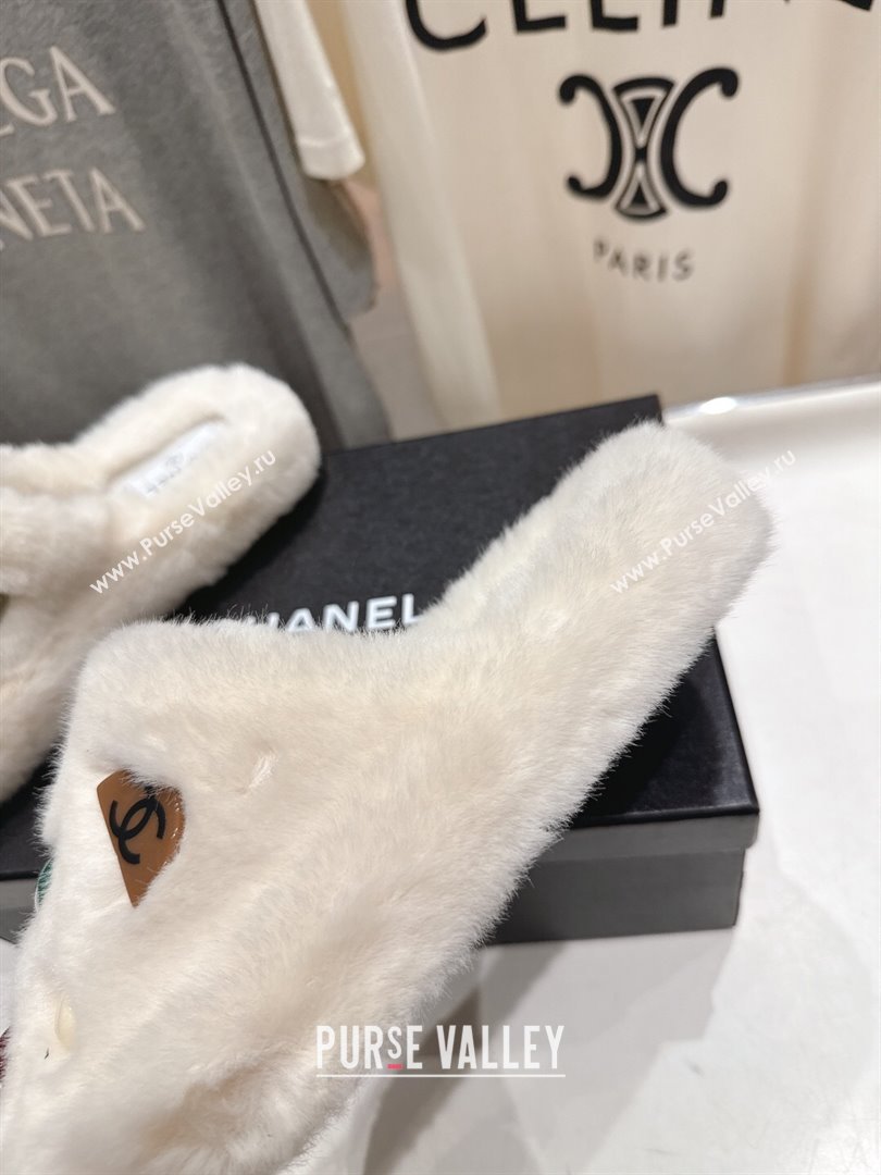Chanel Wool and Charm Mules White 2025 CH110310 (MD-251103099)
