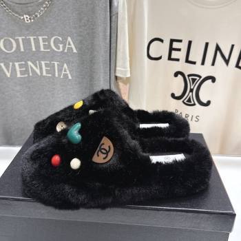Chanel Wool and Charm Mules Black 2025 CH110310 (MD-251103100)