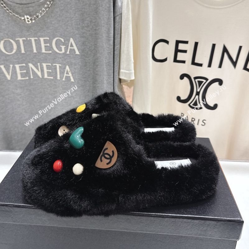 Chanel Wool and Charm Mules Black 2025 CH110310 (MD-251103100)