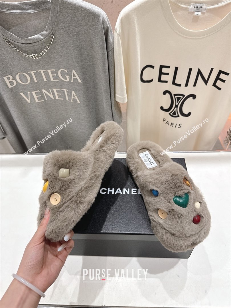 Chanel Wool and Charm Mules Grey 2025 CH110310 (MD-251103098)