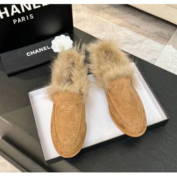 Chanel Suede Shearling Loafers Brown 2025 G46534 (MD-251104060)