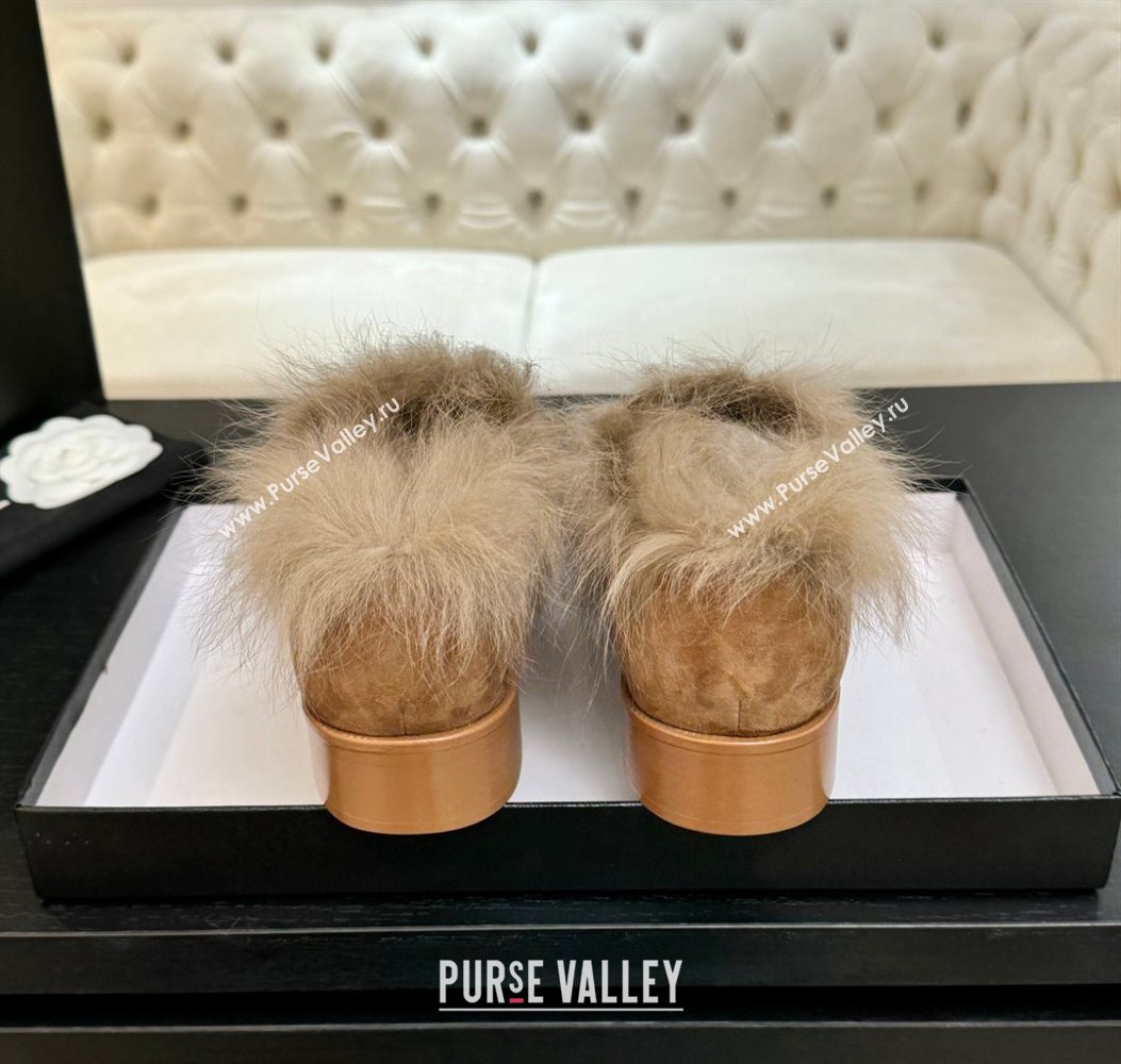 Chanel Suede Shearling Loafers Brown 2025 G46534 (MD-251104060)