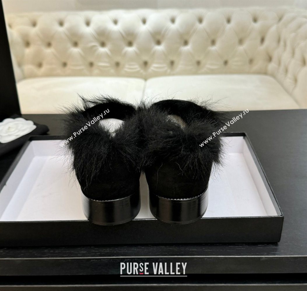 Chanel Suede Shearling Loafers Black 2025 G46534 (MD-251104062)