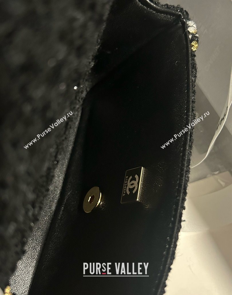 Chanel Tweed Small Flap Bag A01113 Black 2025 1127 (yezi-251127029)