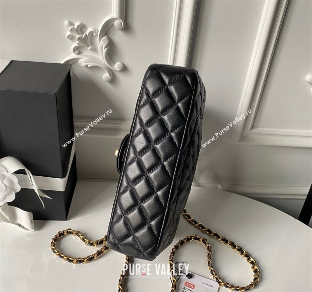 Chanel Lambskin Leather Flap Bag with Chain Top Handle Black 2025 AS5814 (yezi-251127115)