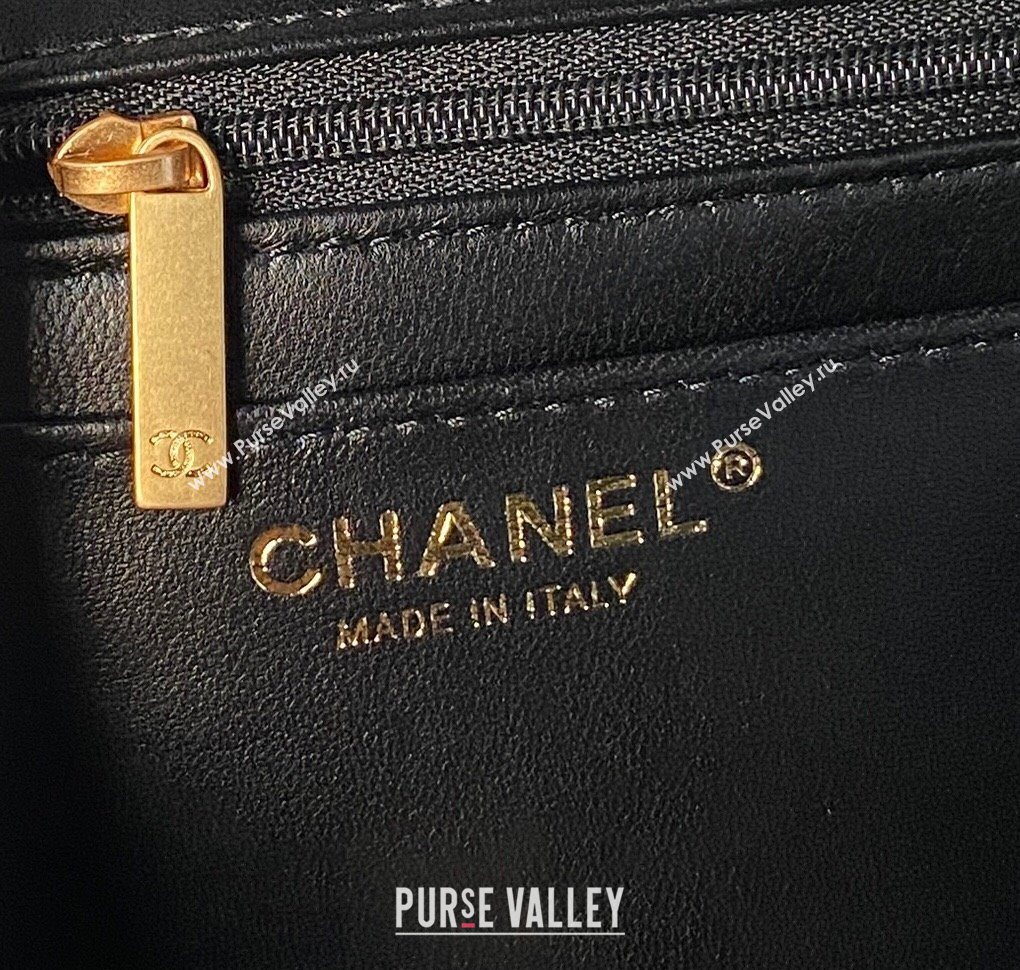 Chanel Lambskin Leather Flap Bag with Chain Top Handle Black 2025 AS5814 (yezi-251127115)