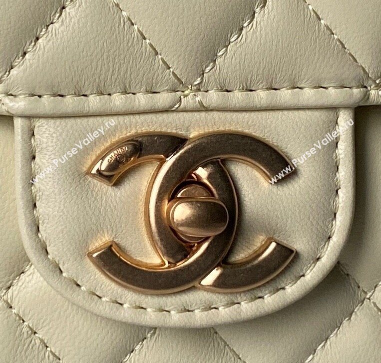 Chanel Lambskin Leather Flap Bag with Chain Top Handle Yellow 2025 AS5814 (yezi-251127118)