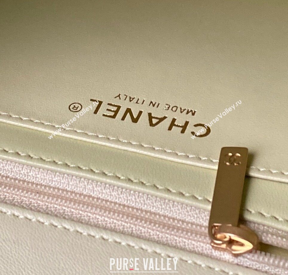 Chanel Lambskin Leather Flap Bag with Chain Top Handle Yellow 2025 AS5814 (yezi-251127118)