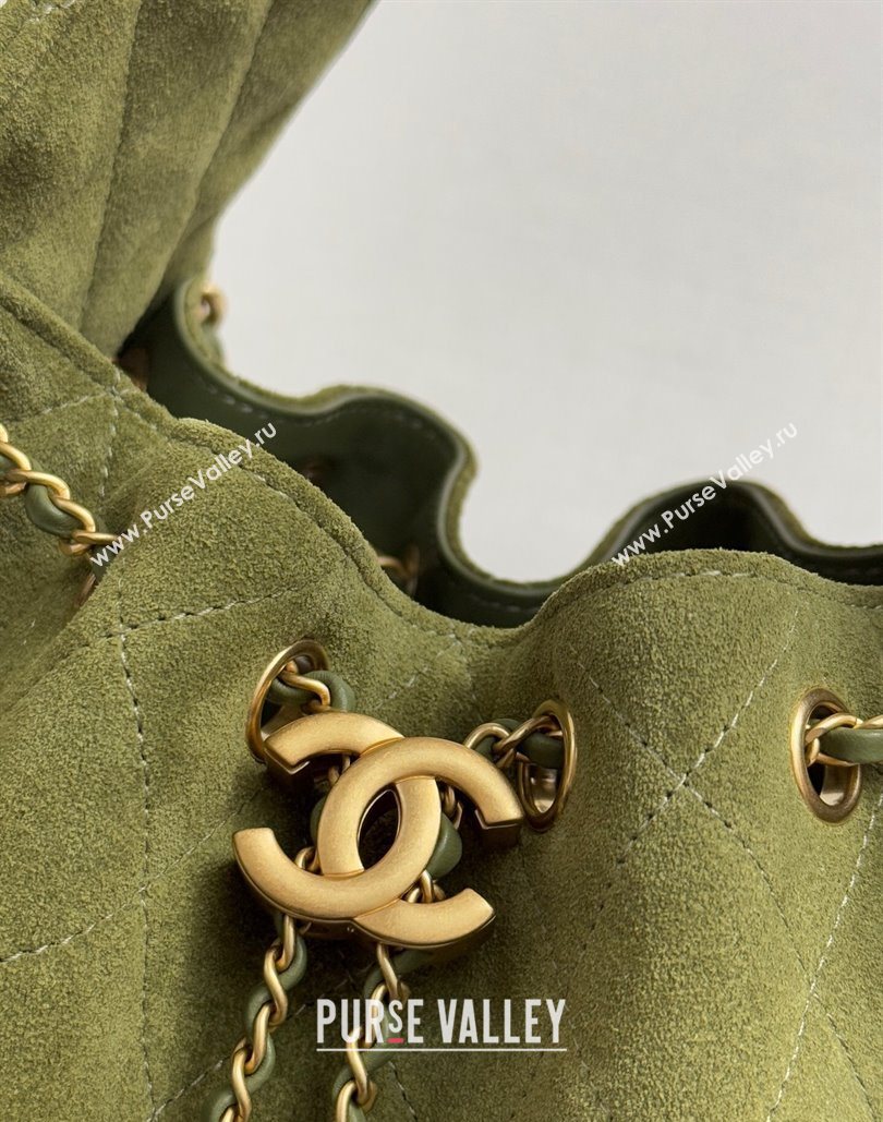 Chanel 25 Suede Small Hobo bag AS5293 Green 2025 1127 (yezi-251127119)
