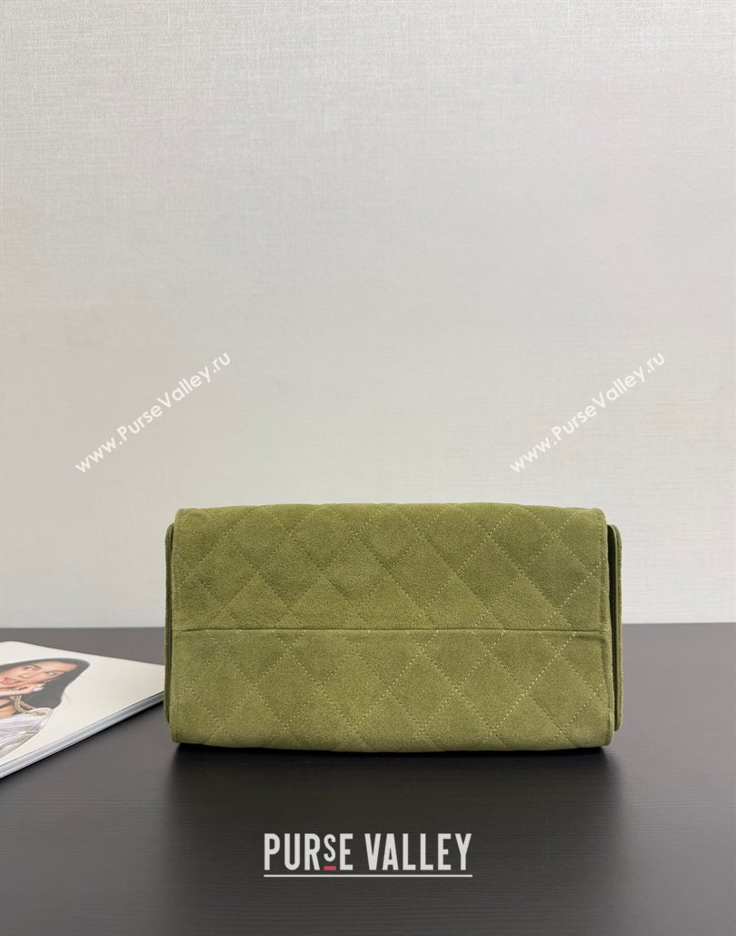 Chanel 25 Suede Small Hobo bag AS5293 Green 2025 1127 (yezi-251127119)