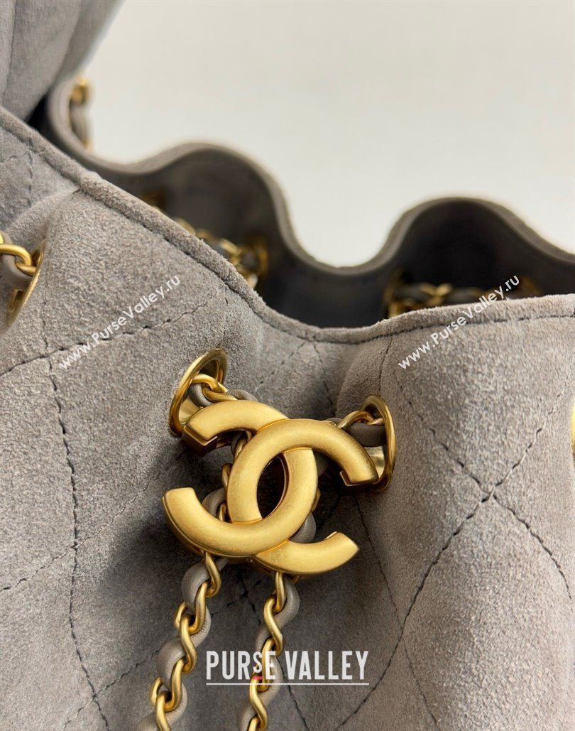 Chanel 25 Suede Small Hobo bag AS5293 Grey 2025 1127 (yezi-251127120)