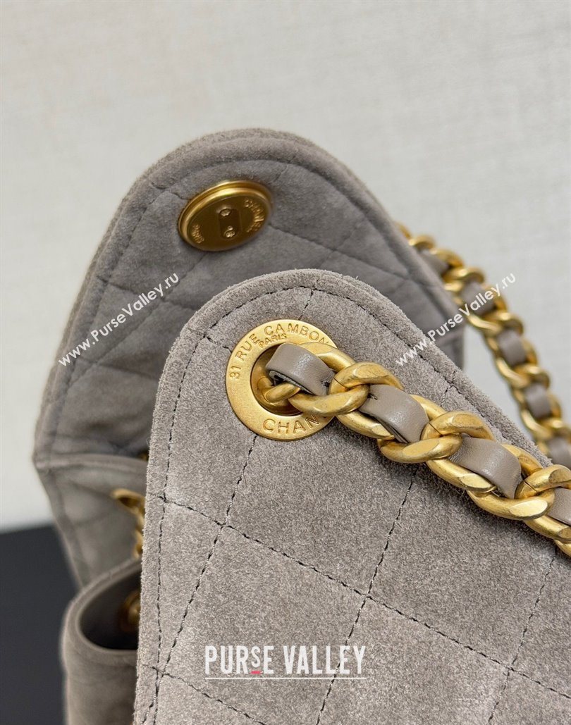 Chanel 25 Suede Small Hobo bag AS5293 Grey 2025 1127 (yezi-251127120)