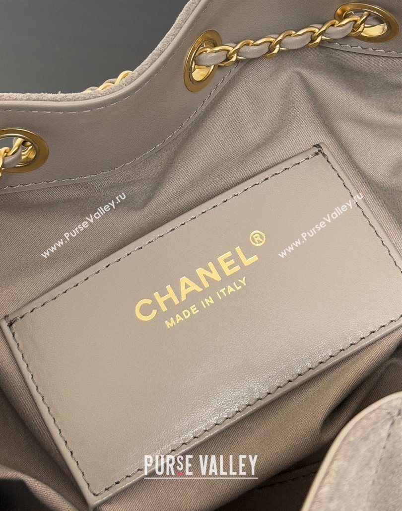 Chanel 25 Suede Small Hobo bag AS5293 Grey 2025 1127 (yezi-251127120)