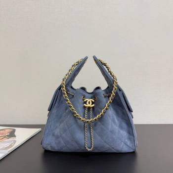 Chanel 25 Suede Small Hobo bag AS5293 Blue 2025 1127 (yezi-251127121)