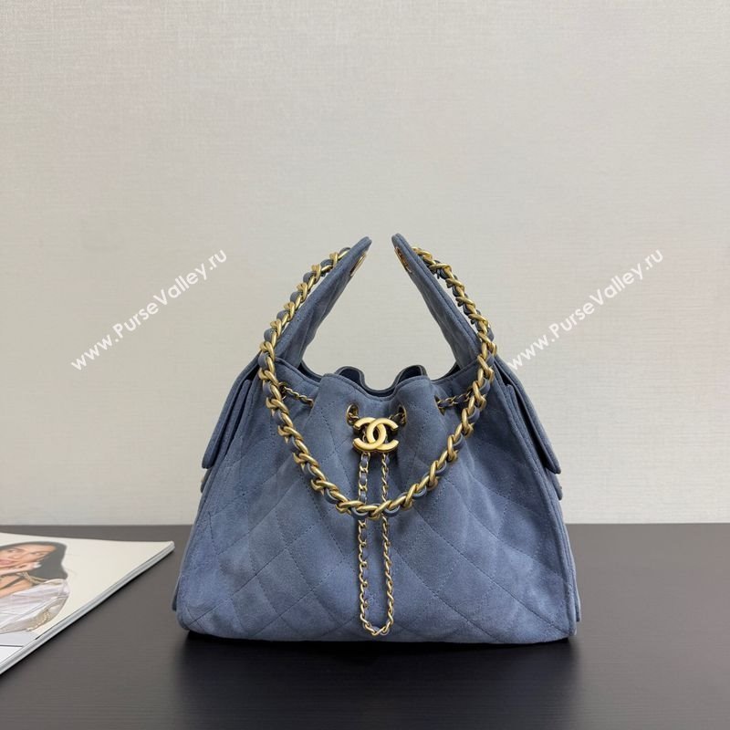 Chanel 25 Suede Small Hobo bag AS5293 Blue 2025 1127 (yezi-251127121)