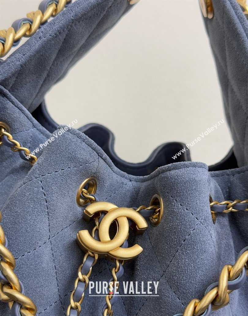 Chanel 25 Suede Small Hobo bag AS5293 Blue 2025 1127 (yezi-251127121)