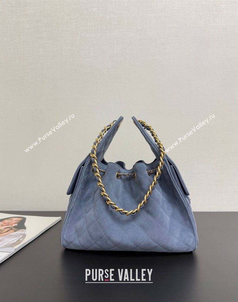 Chanel 25 Suede Small Hobo bag AS5293 Blue 2025 1127 (yezi-251127121)