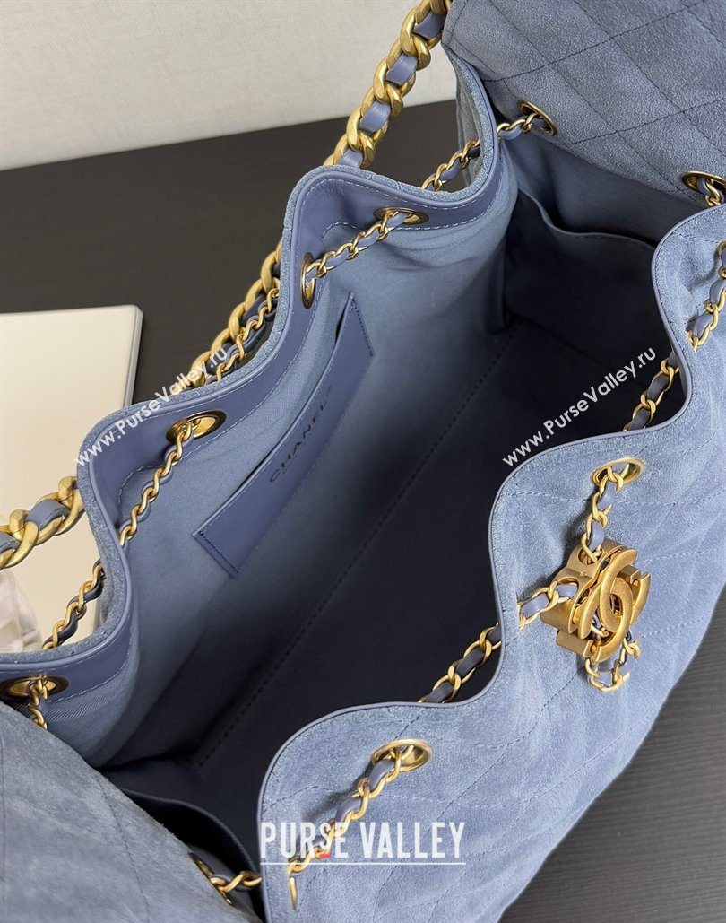 Chanel 25 Suede Small Hobo bag AS5293 Blue 2025 1127 (yezi-251127121)