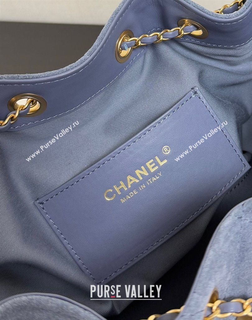 Chanel 25 Suede Small Hobo bag AS5293 Blue 2025 1127 (yezi-251127121)
