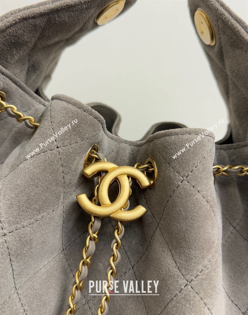 Chanel 25 Suede Medium Hobo Handbag AS5311 Grey 2025 1127 (yezi-251127122)