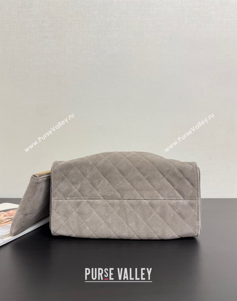 Chanel 25 Suede Medium Hobo Handbag AS5311 Grey 2025 1127 (yezi-251127122)