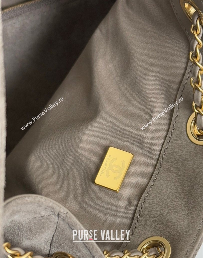 Chanel 25 Suede Medium Hobo Handbag AS5311 Grey 2025 1127 (yezi-251127122)