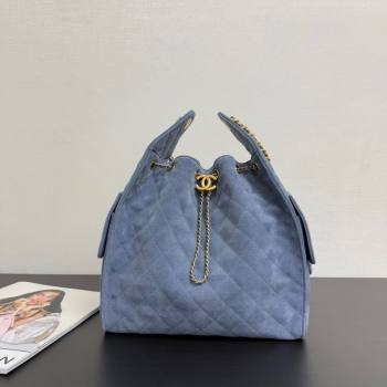 Chanel 25 Suede Medium Hobo Handbag AS5311 Blue 2025 1127 (yezi-251127123)