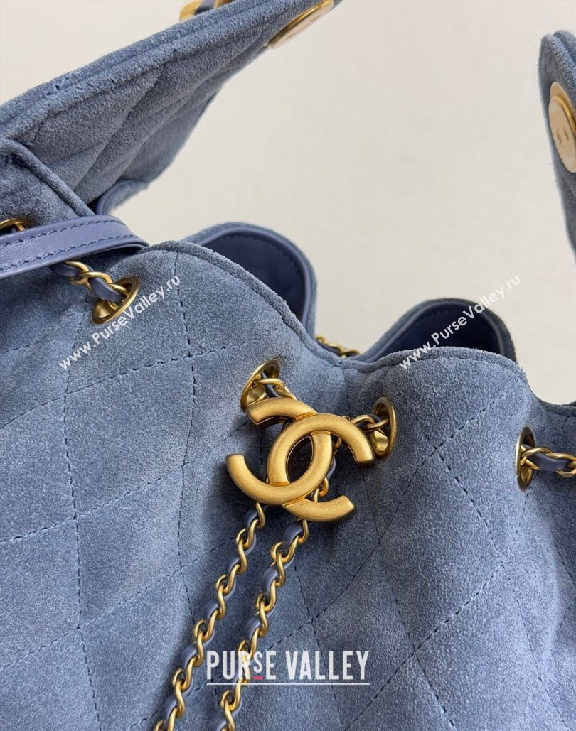 Chanel 25 Suede Medium Hobo Handbag AS5311 Blue 2025 1127 (yezi-251127123)