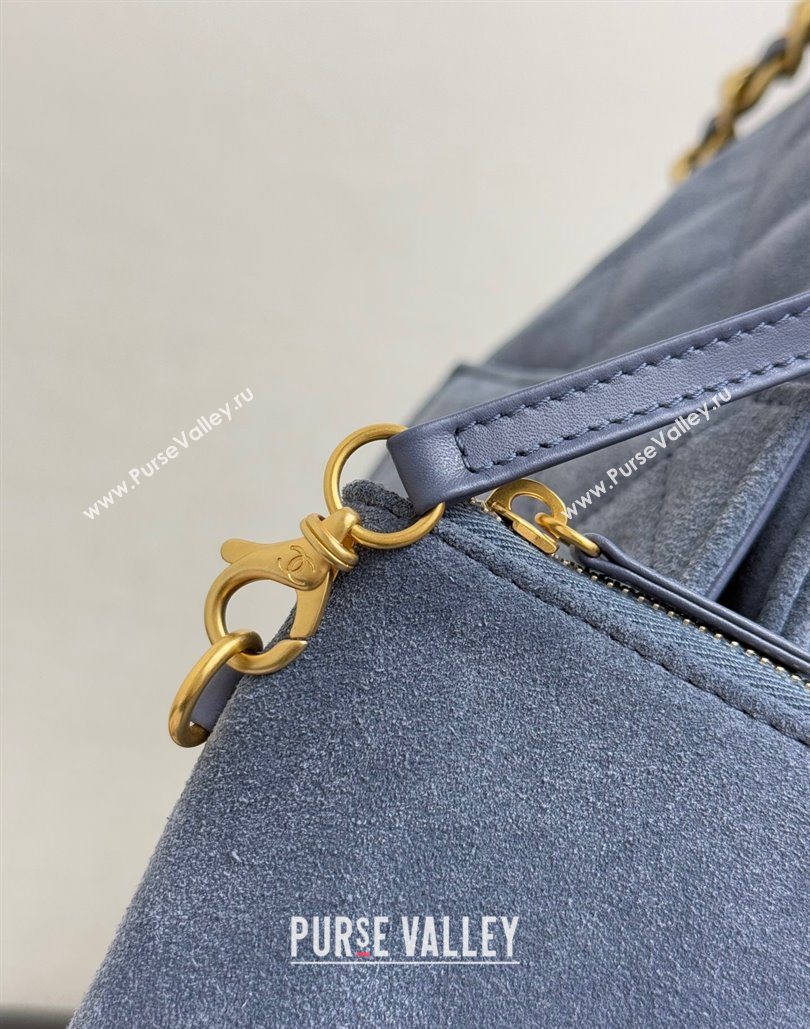 Chanel 25 Suede Medium Hobo Handbag AS5311 Blue 2025 1127 (yezi-251127123)