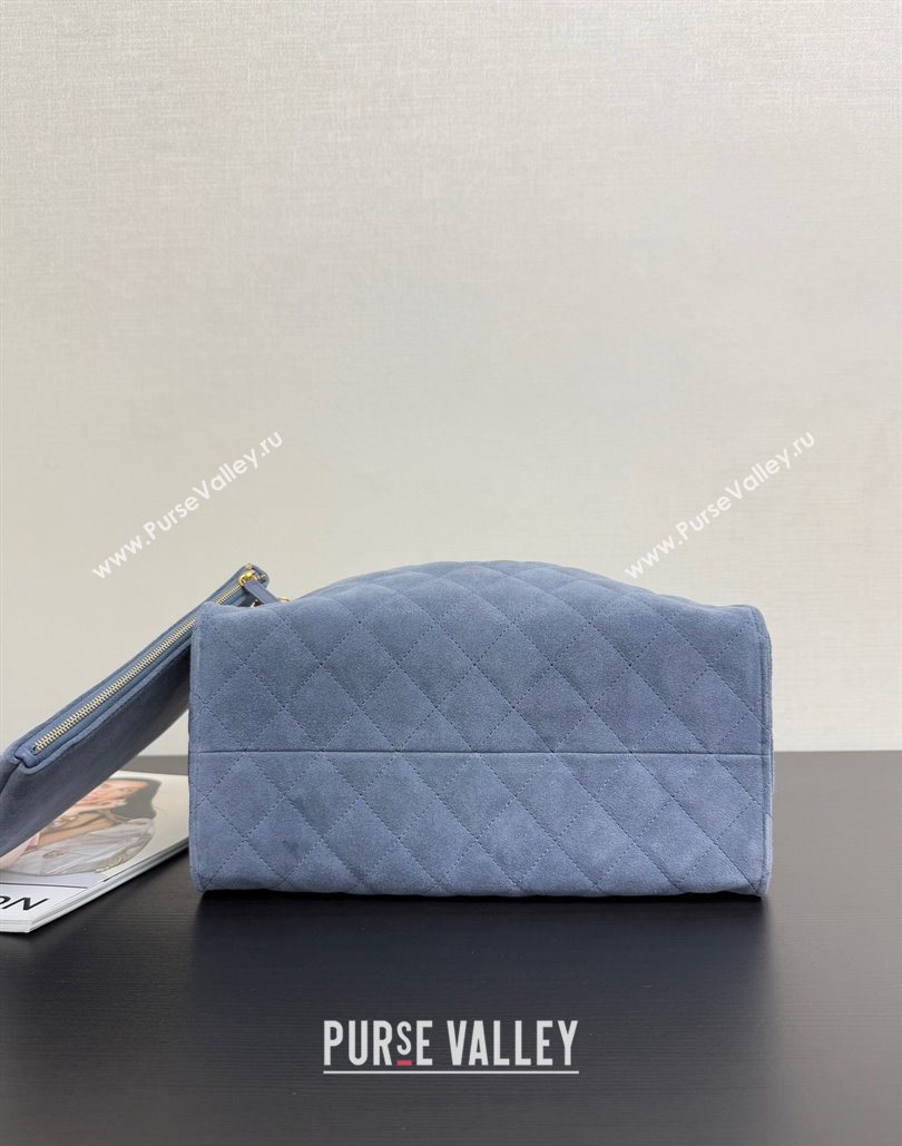 Chanel 25 Suede Medium Hobo Handbag AS5311 Blue 2025 1127 (yezi-251127123)